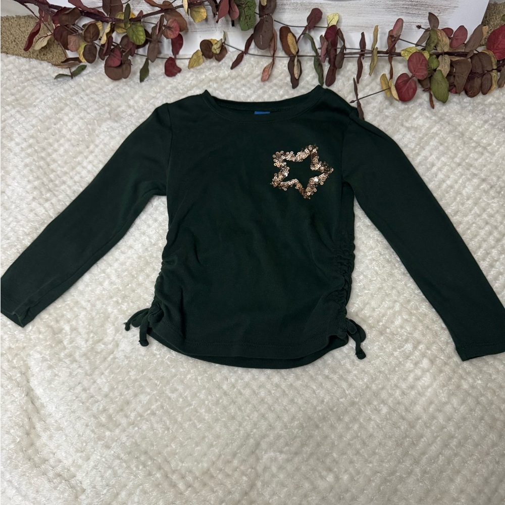 OLD NAVY | Sequin Heart Side Gathered Shirt